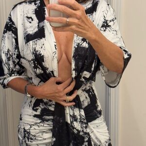 Black and White Women's Dress- bodycon fit